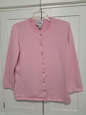 Lilly Pulitzer Pink Button-Front Cardigan 3/4 Length Sleeve XL